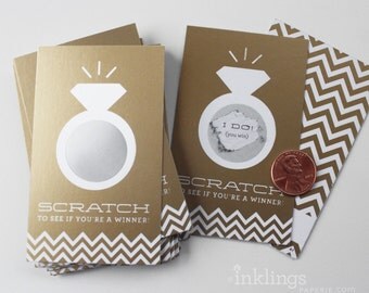 SALE! 24 Gold Metallic Bridal Shower Scratch Off Cards // Bridal Shower Game // Bachelorette Party Games