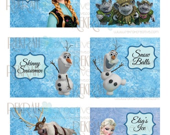 10 Frozen Inspired Party Labels and Bonus Olaf printable