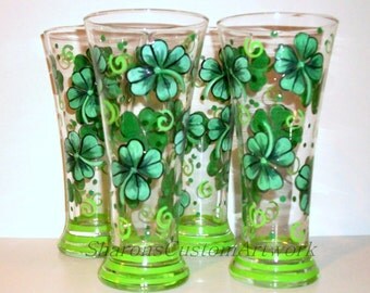 st patricks day wine glasses