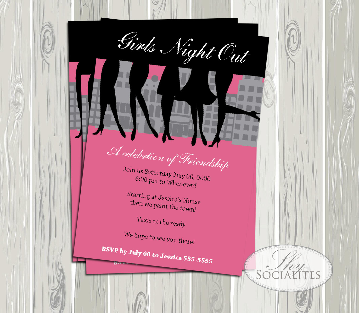 Girls Night Out Invitation Bachelorette Party Night in the