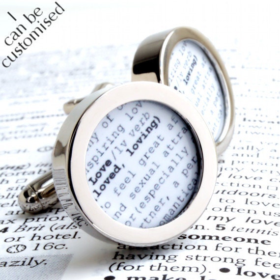 Dictionary Definition Custom Cufflinks Love for Grooms
