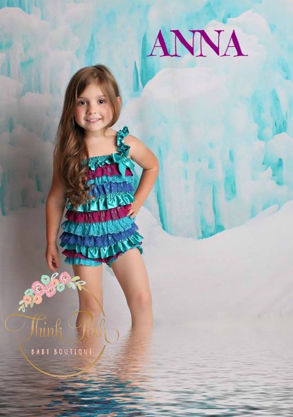 Frozen Anna Lace romper, lace romper, girls lace romper, Smash cake outfit, Petti Lace Romper, Halloween princess Anna, 1st birthday outfit. by ThinkPinkBows