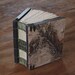 unique handmade journal - mini birch bark wood book pastel gray silver rustic woodland forest natural / made to order