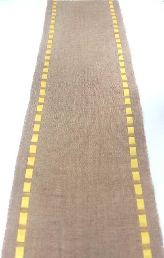 Download Burlap Table Runner Yellow Ribbon & Burlap Table Topper