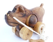 Eco friendly wooden pull toy - BULLDOG MARCUS