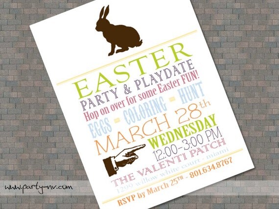 PRINTABLE (5" x 7" Invite) - Hoppy Easter Collection Il_570xn