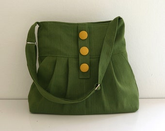 SALE Forrest Green HempCotton Bag, Messenger Bag, Shoulder bag, Cross ...