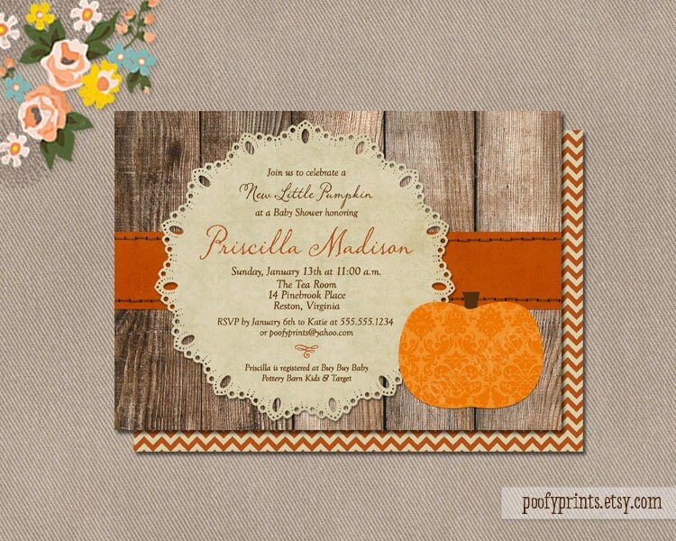 Pumpkin Baby Shower Invitations Etsy 5