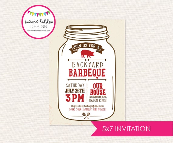 DIY, Backyard BBQ Invitation ONLY Il_570xn