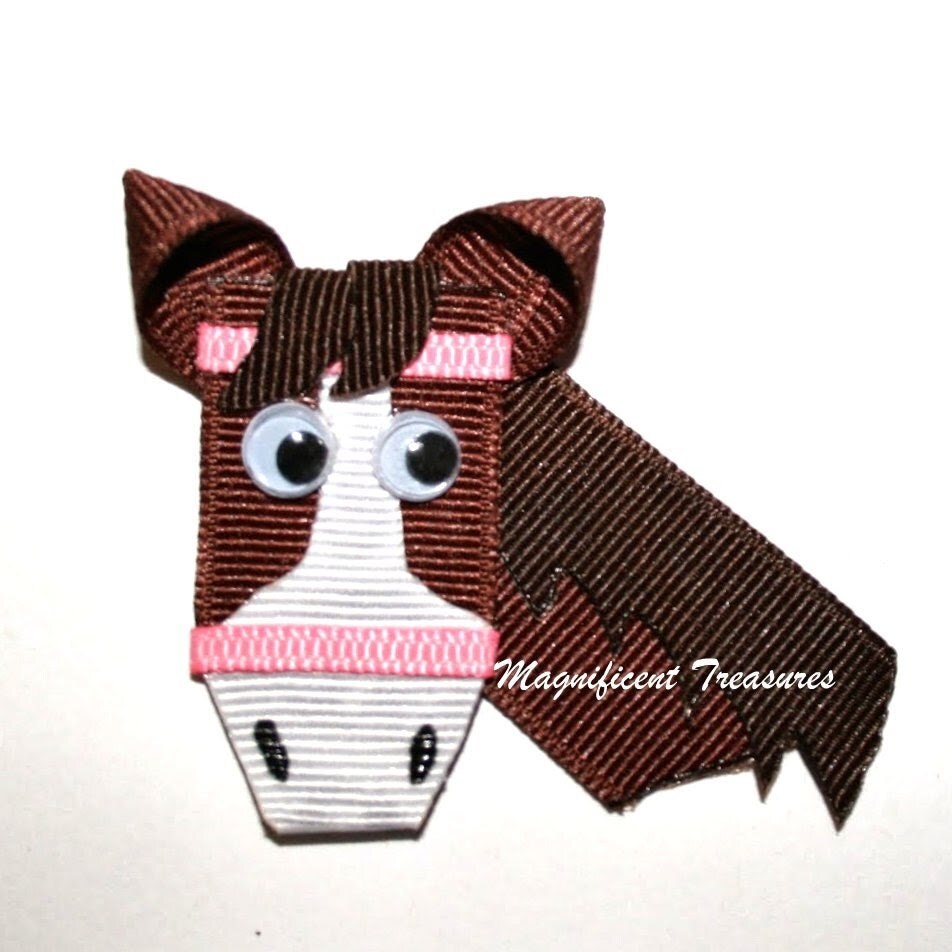 Horse Ribbon Sculpture Hair Clip