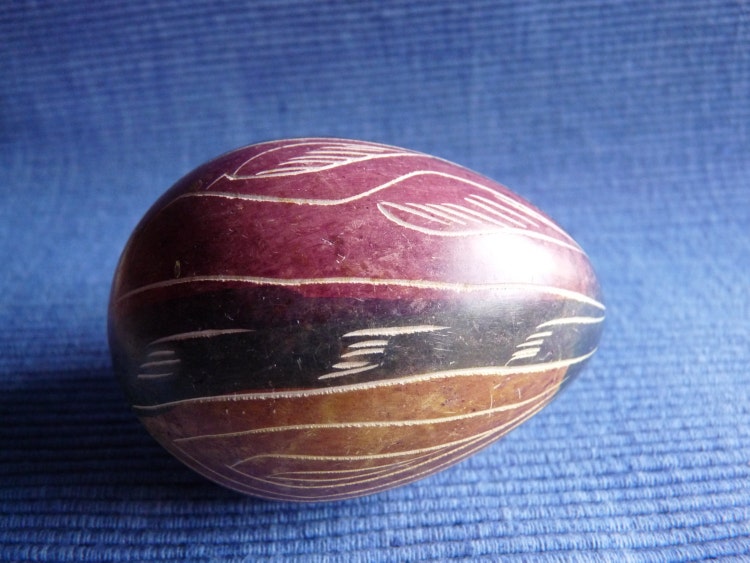 Hand Carved Kenyan Stone Egg African Folk Art by Marpet3425