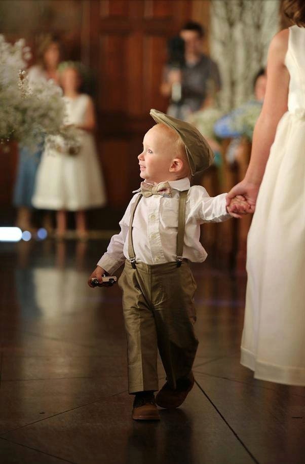 Cotton Ring Bearer Outfit Ring Bearer Suspenders Newsboy hat