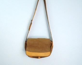 Vintage 90s LL BEAN Rugged Brown Canvas and Leather Purse Messenger Bag ...
