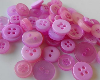Lavender Buttons, 50 Small Assorted Round Sewing Crafting Bulk Buttons