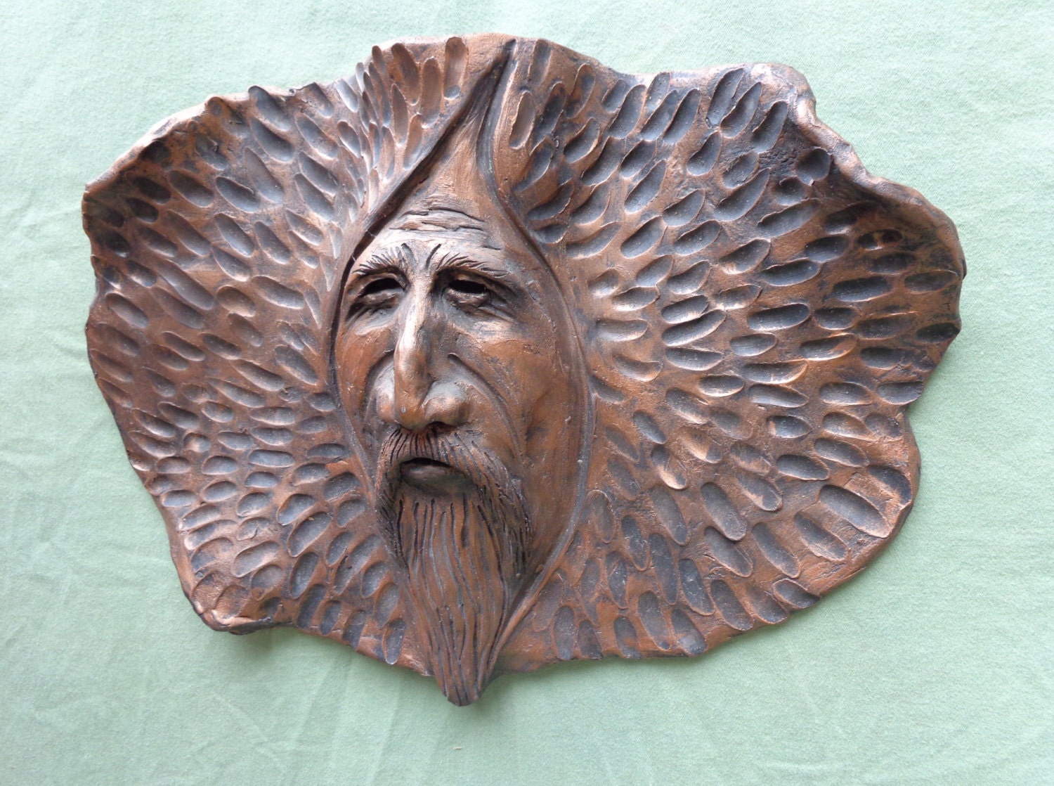 Clay face sculpture wallhanger Emperor