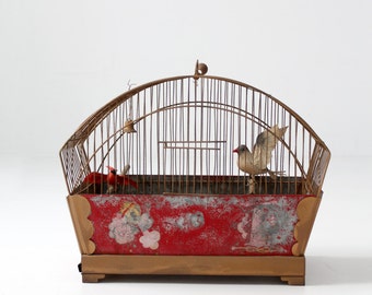 antique bird cage, hand painted birdcage