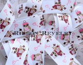 Bundled up owls on white 7/8" grosgrain ribbon Valentines- NEW Il_170x135