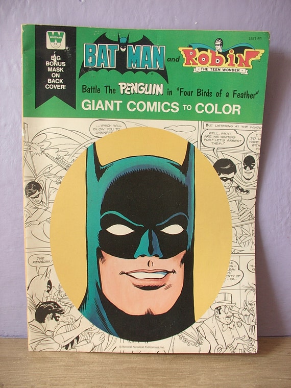 Vintage 1970's LARGE Batman and Robin Coloring by  