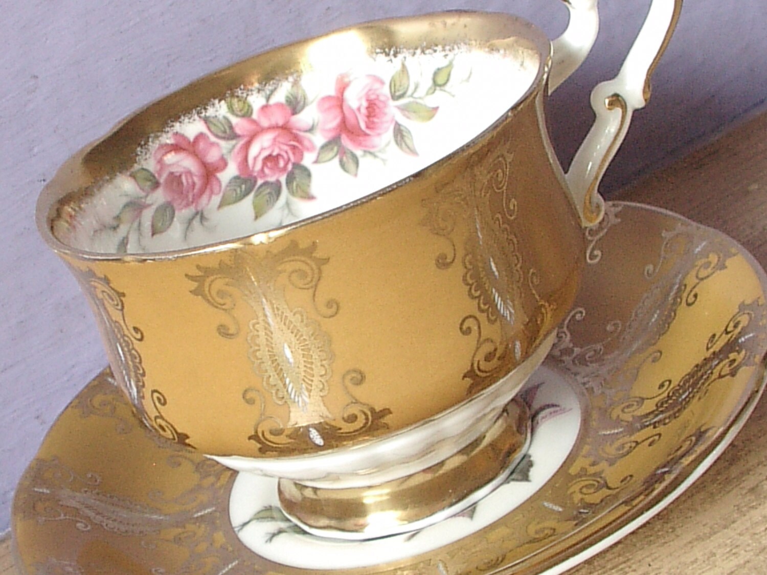 Vintage Mid Century English tea cup and saucer by ShoponSherman