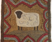 Rug Hooking Pattern, Primitive Sheep, 18" x 18", J717