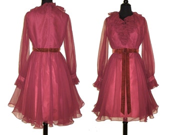 Vintage 1960s Dress . Miss Elliette . Full Skirt Femme Fatale Garden Party Mad Man Prom Pinup Bombshell Rockabilly Ballerina