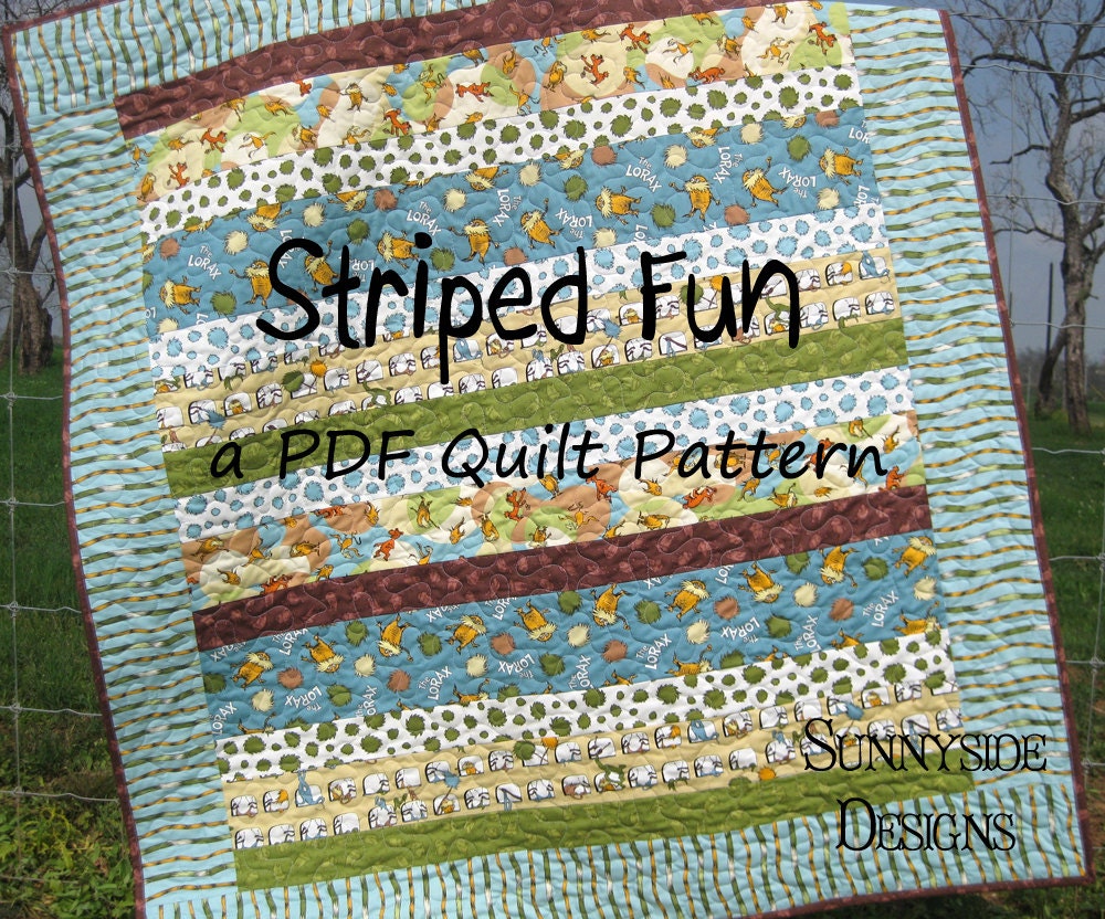 Striped Quilt Pattern Fun Easy Quick Simple Baby Toddler Lap