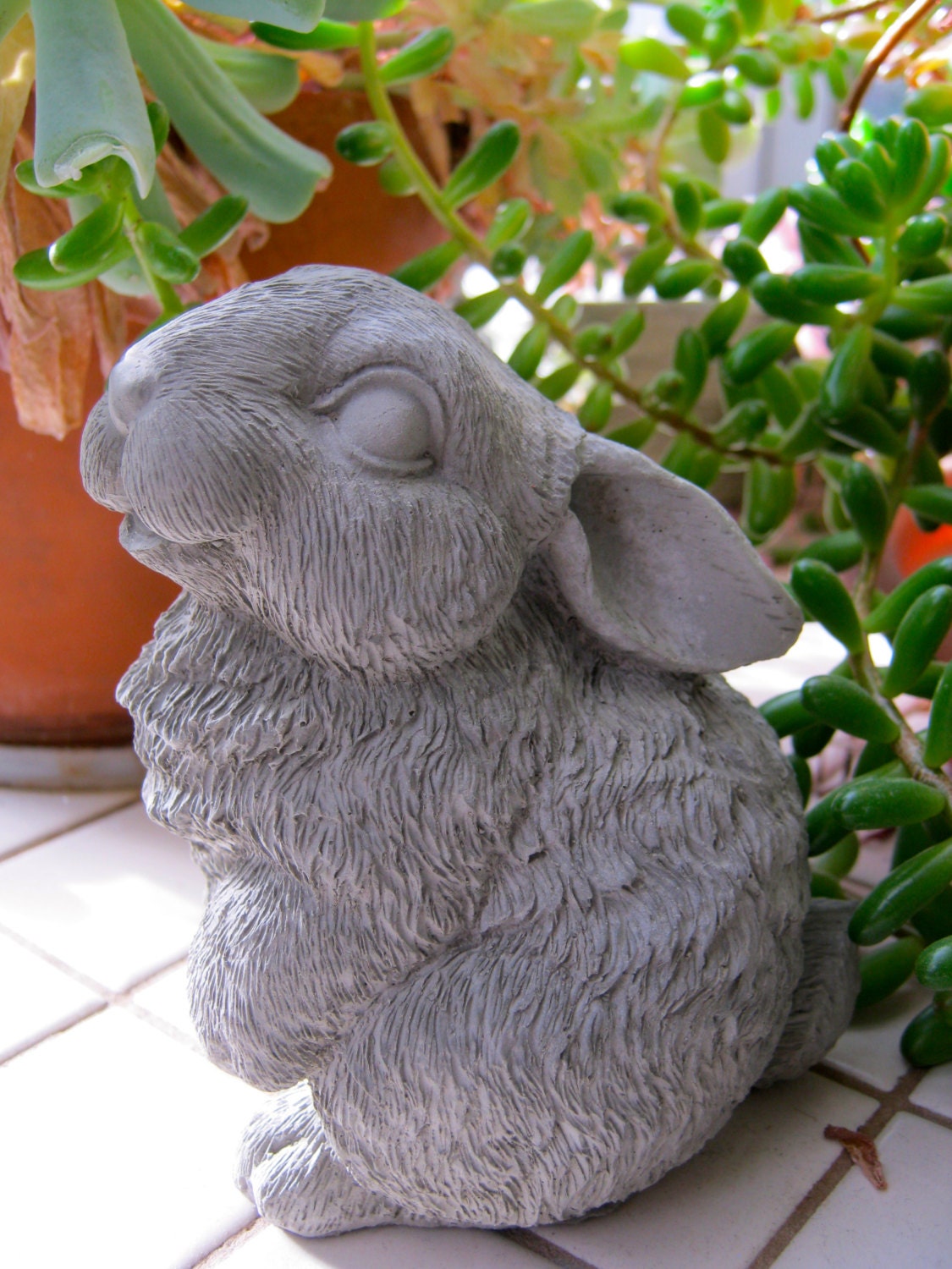 Rabbit Statue Petite Concrete Rabbit Figure Cement Garden