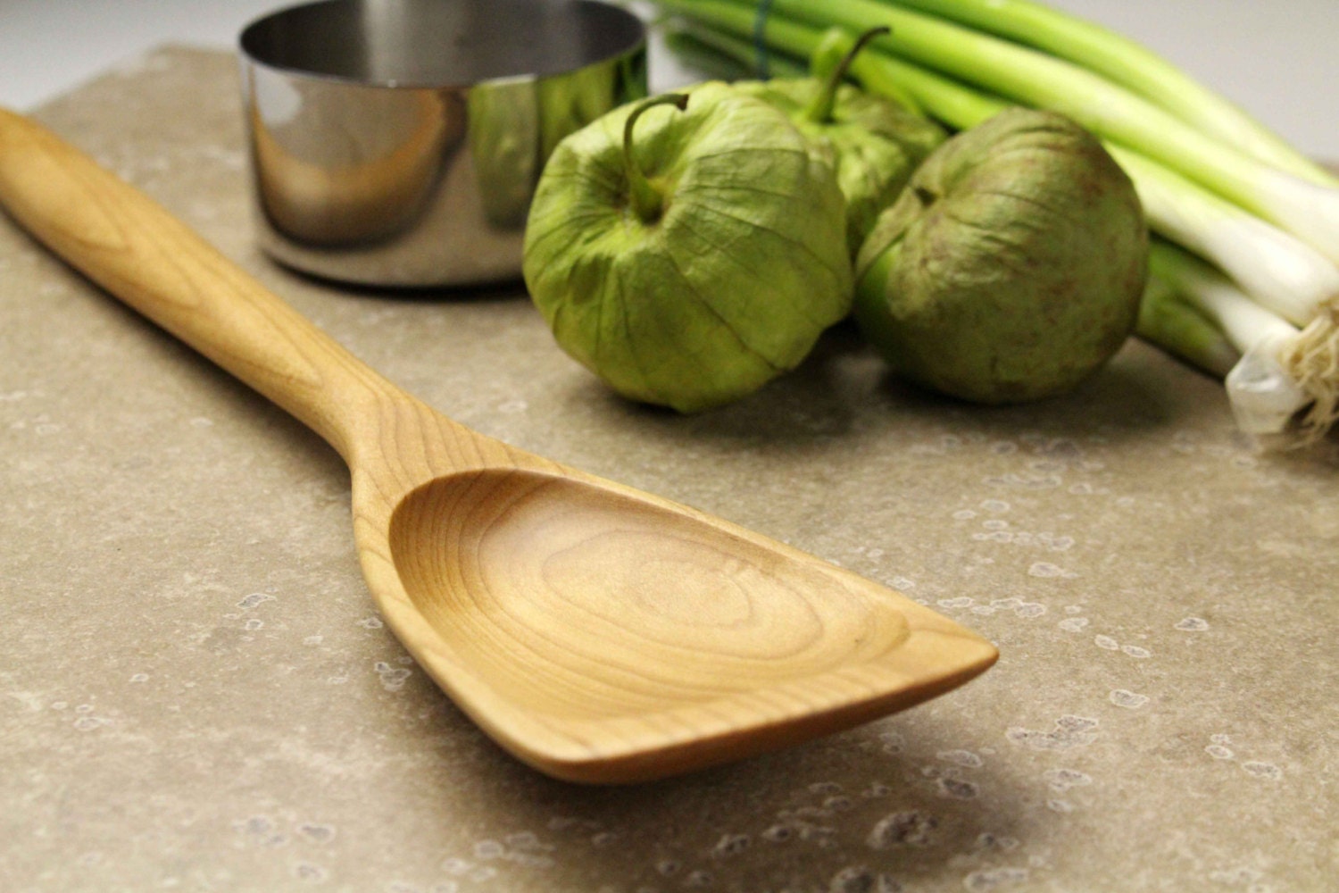 Hand made wooden roux spoon kitchen utensil of Maple wood
