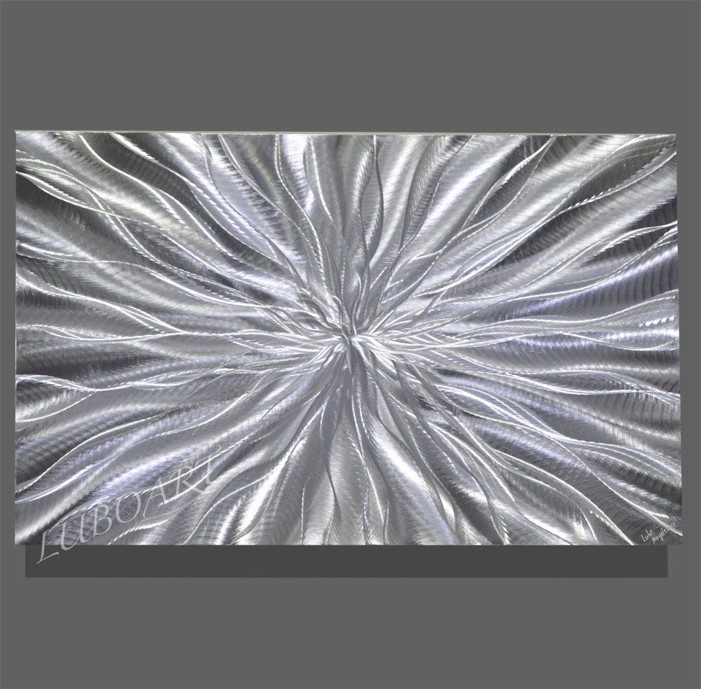 Abstract Silver Metal art contemporary colour light reflect