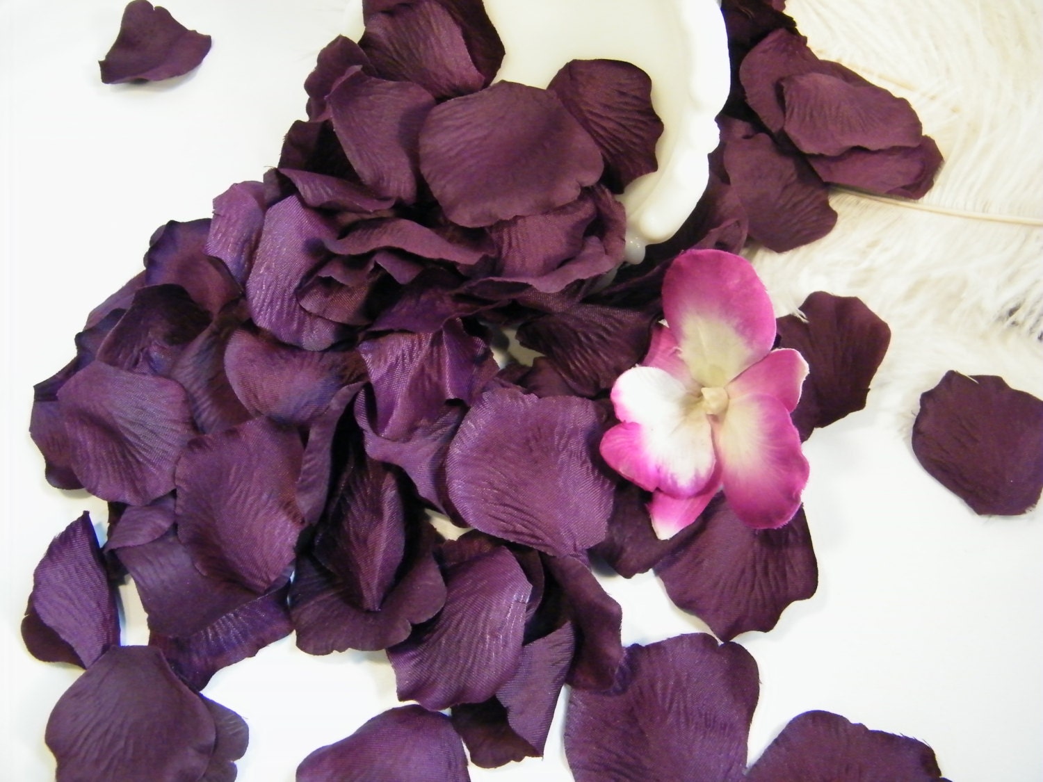 Eggplant Deep Purple Rose Petals / 200 Artifical by MorrellDecor