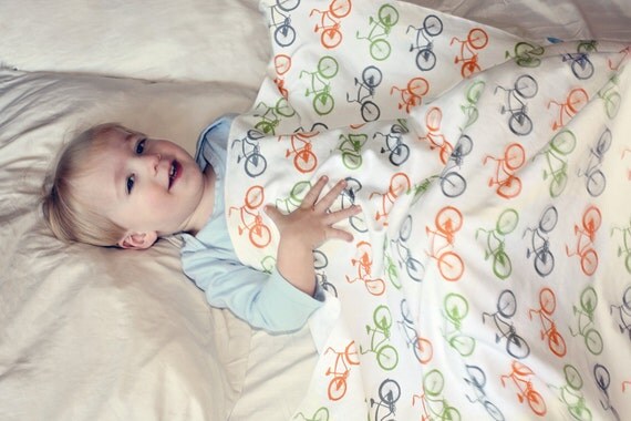 Three Color Cruiser Bike Baby Blanket