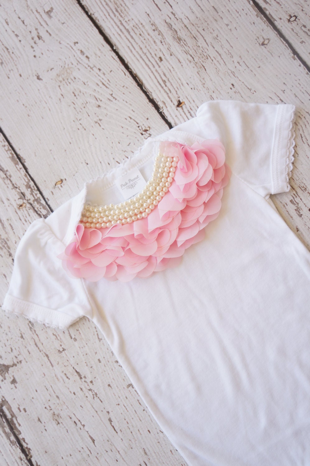 Baby bodysuit baby one piece white baby outfit by PoshPeanutKids