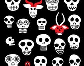 60% OFF SALE Skull Clipart Downloadable Image Day of the Dead Halloween Mask Sugar Skull Clip Art Digital Download Il_170x135