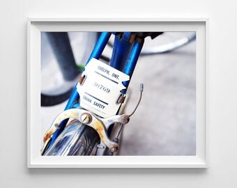 Blue Bicycle Art - Guelph Ontario Bike Plate - Canadian Bike Art, Gifts for Cyclists - Small and Oversized Art Prints Available