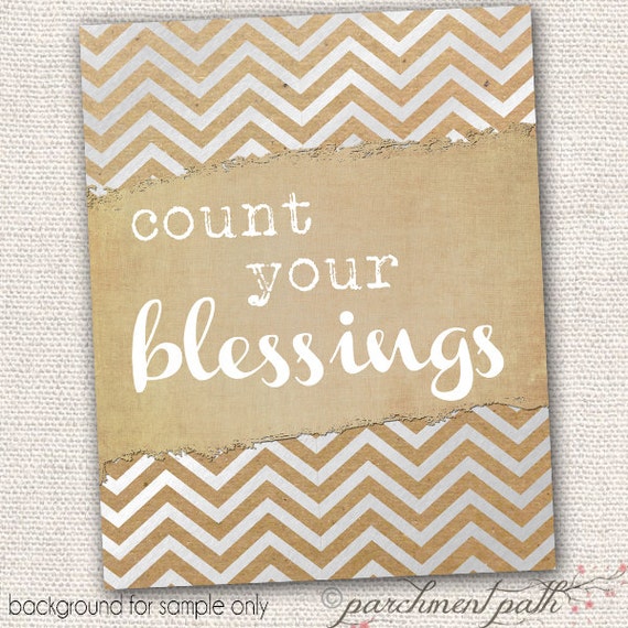 Count Your Blessings Wall Art Quote Printable by parchmentpath