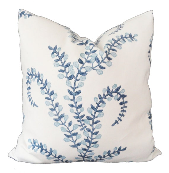 John Robshaw for Duralee Prasana in Bluebell Decorative Pillow Cover Square, lumbar or Euro pillow cover, accent pillow throw pillow