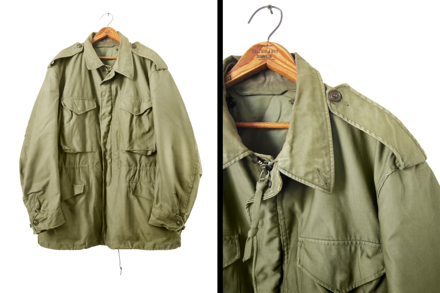 Vintage M1951 Field Jacket Military Coat US Army Olive Green