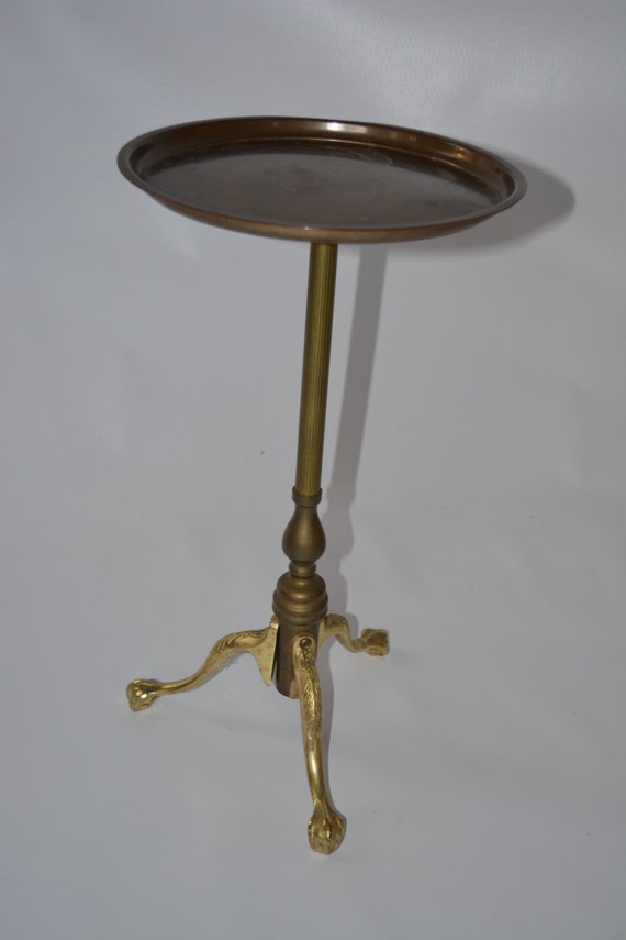 Brass Tray table with Eagle Claw Feet. Petite Brass Table.