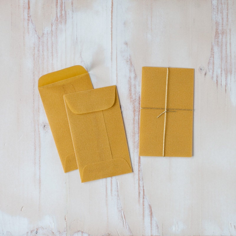 Mini Translucent Gold Coin Envelopes 25 pc by