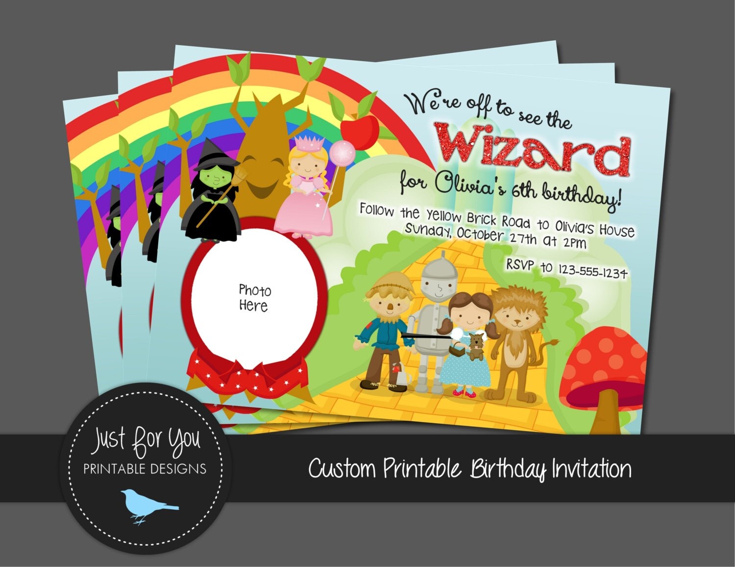Wizard of Oz Invitation YOU PRINT Digital File Custom