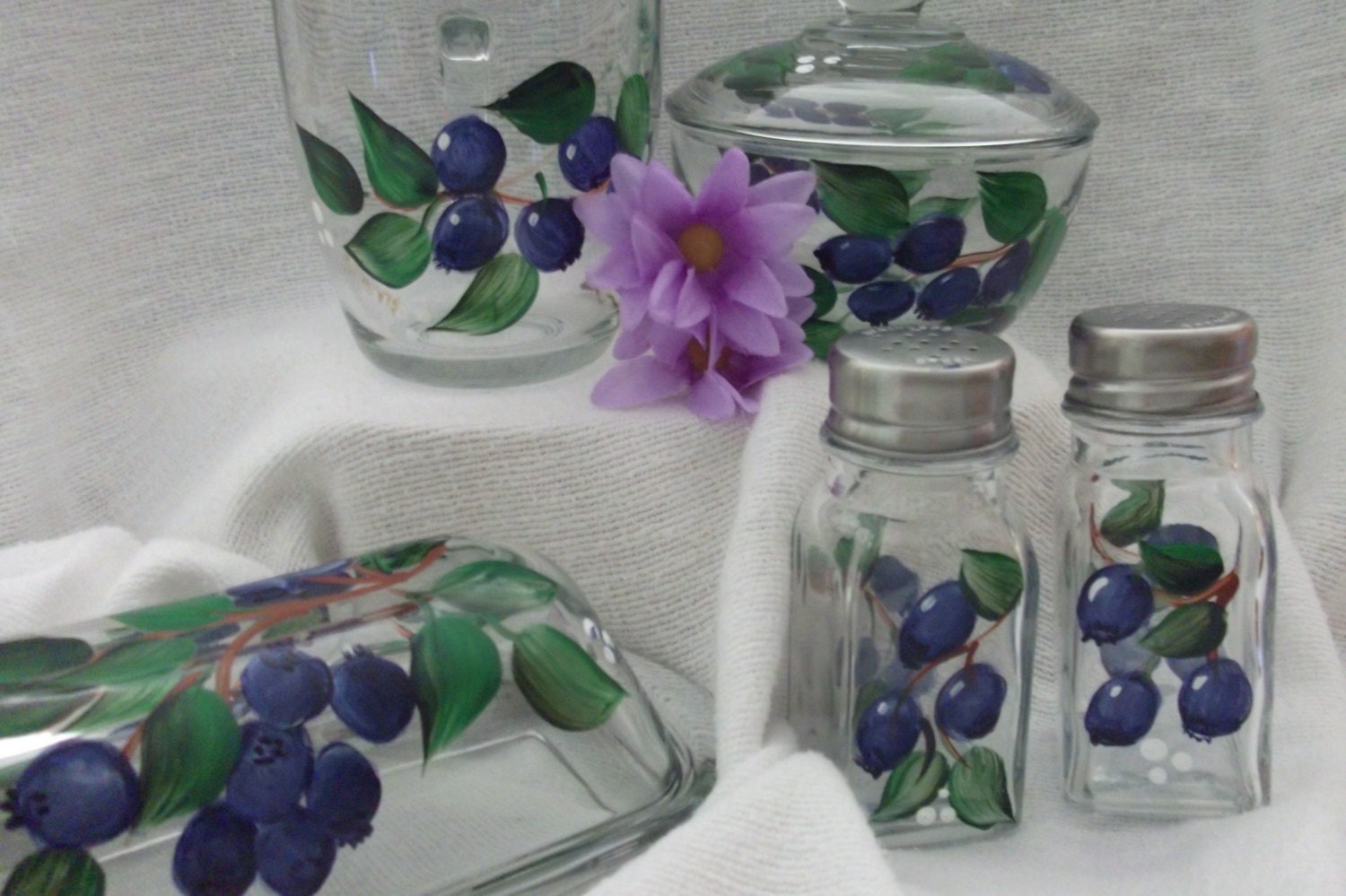 Sugar Bowl. Creamer Butter Dish Salt Pepper Set