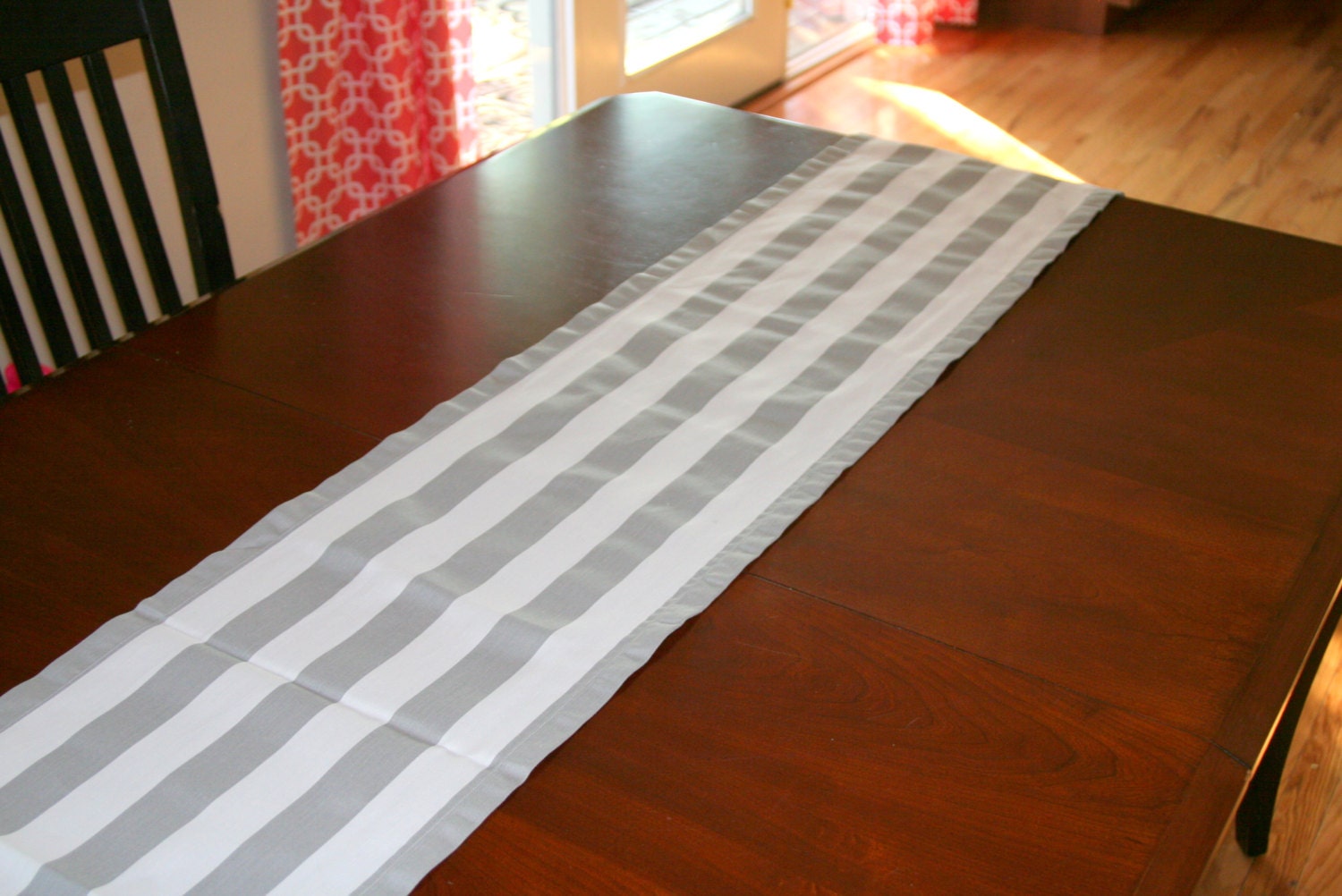 CLEARANCE Striped Table Runner Storm Grey Striped Runner