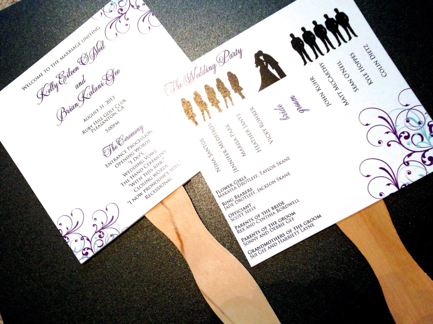 Wedding Fan Programs – OnePaperHeart – Stationary & Invitations