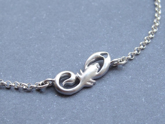 Scorpion bracelet sterling silver rolo chain by sevenstarz on Etsy