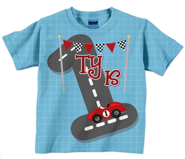 Boy's Race Car Shirt Personalized Racing Birthday