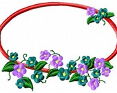 Flowers Quilt Label Embroidery Design - Instant Download