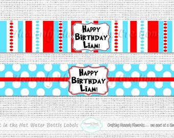 Dr seuss water bottle labels | Etsy