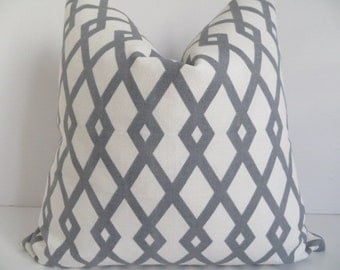 Pillow Covers, Ivory Gray Pillow cover, Geometric Pillow Cover, Pillow Cover, Gray Pillow Cover, Gray White Trellis, Pillow Cover 18x18
