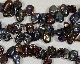 Black Pearl Beads Keshi Cultured Pearl Beads Jewelry Making Supplies