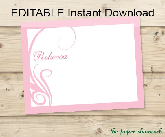 Swirl Thank you Cards, Printable Thank you Cards, Personalized Thank you Cards Il_570xn